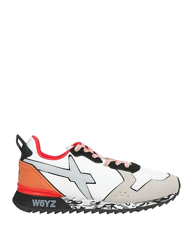 W6YZ Sneakers White Leather, Textile fibres