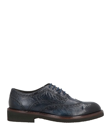 MORINI Laced shoes Midnight blue Calfskin