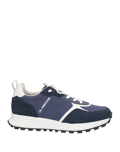 LA MARTINA Sneakers Navy blue Leather, Textile fibres