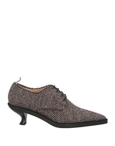 THOM BROWNE Laced shoes Dark brown Textile fibers
