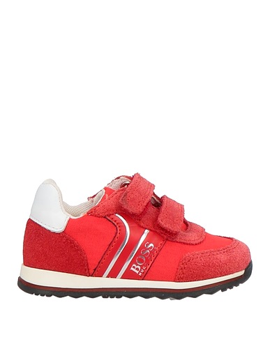 BOSS Sneakers Red Leather, Textile fibres