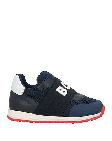 BOSS Sneakers Navy blue Leather, Textile fibres