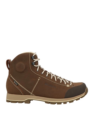 DOLOMITE Ankle boot Dark brown Leather, Textile fibers