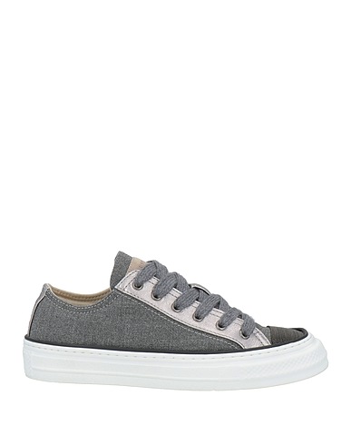 BRUNELLO CUCINELLI Sneakers Grey Textile fibers, Leather