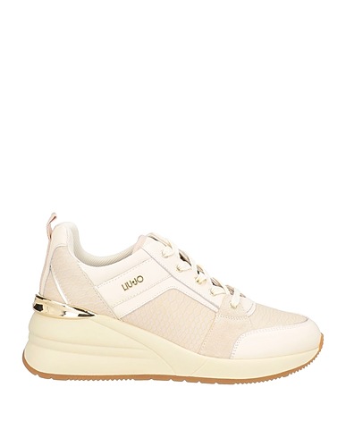 LIU •JO Sneakers Off white Leather, Textile fibers