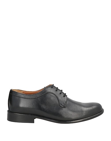 GREY DANIELE ALESSANDRINI Laced shoes Black Leather