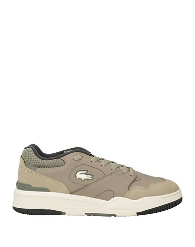 LACOSTE Sneakers Sage green Leather, Textile fibres