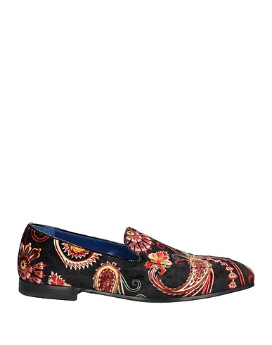 GIOVANNI CONTI Loafers Black Leather, Textile fibers