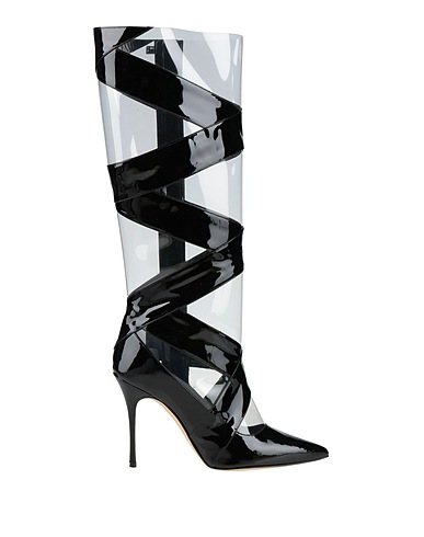 MANOLO BLAHNIK Boots Black Leather, PVC - Polyvinyl chloride