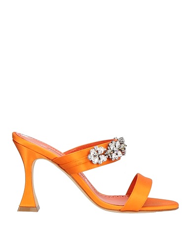 MANOLO BLAHNIK Sandals Orange Textile fibers