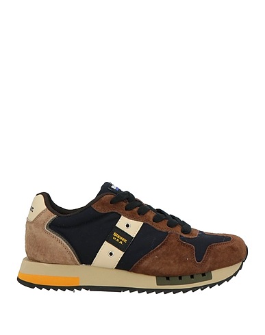 BLAUER. Sneakers Marrone Pelle, Fibre tessili