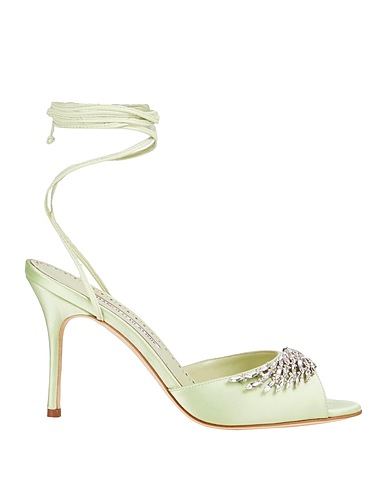 MANOLO BLAHNIK Sandalen Säuregrün Gewebefasern