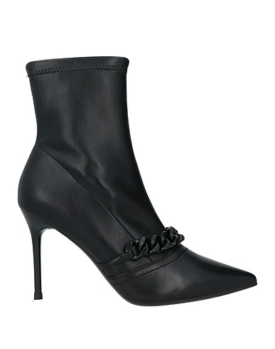 CULT Ankle boot Black Leather, Textile fibres