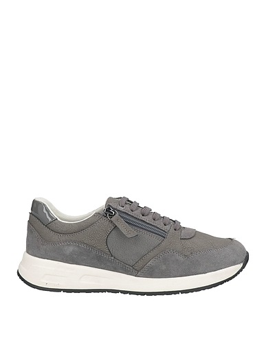 GEOX Sneakers Grey Leather, Textile fibres