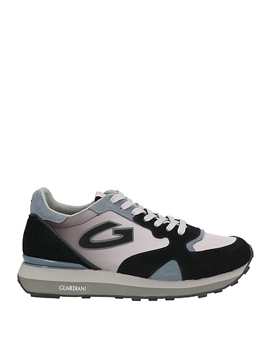 ALBERTO GUARDIANI Sneakers Black Leather, Textile fibres