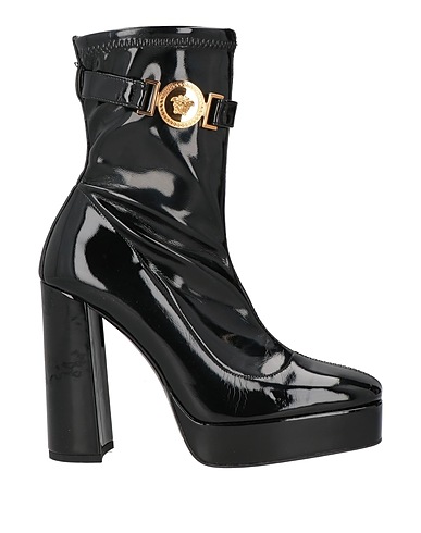VERSACE Ankle boot Black Textile fibers
