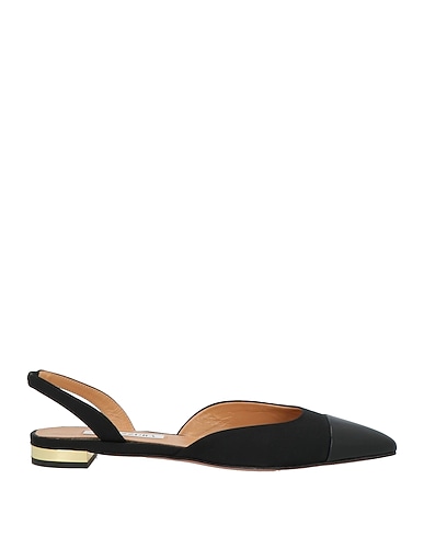 AQUAZZURA Footwear Black Leather, Textile fibers