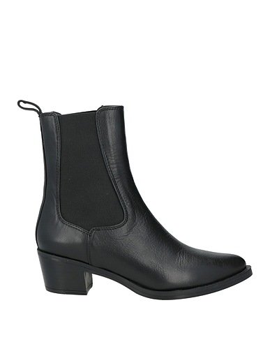 UNISA Ankle boot Black Leather, Textile fibres