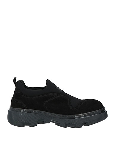 BURBERRY Sneakers Black Leather, Textile fibres