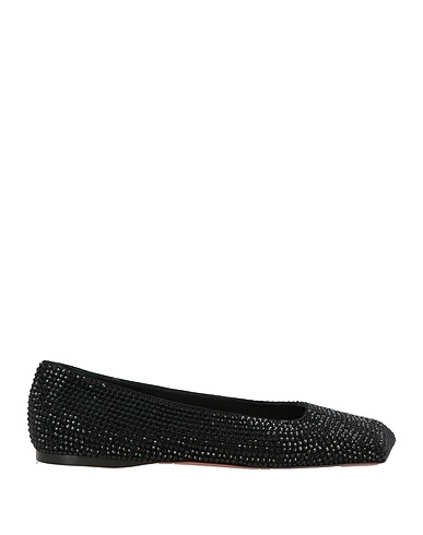 AMINA MUADDI Ballerine Nero Pelle, Altre Fibre