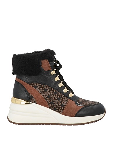 LIU •JO Ankle boot Black Leather, Textile fibers, Rubber