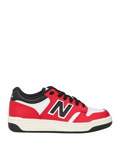 NEW BALANCE Sneakers Red Leather, Textile fibres