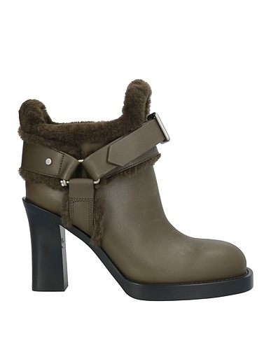 BURBERRY Ankle boot Military green 90% Calfskin, 10% Lamb Shearling