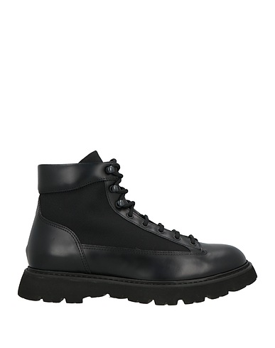 DOUCAL'S Ankle boot Black Leather, Textile fibres