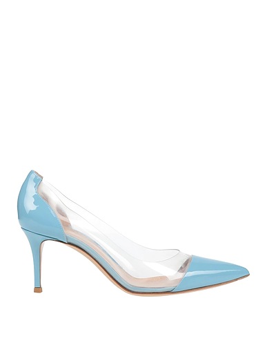 GIANVITO ROSSI Court Sky blue Leather, Plastic