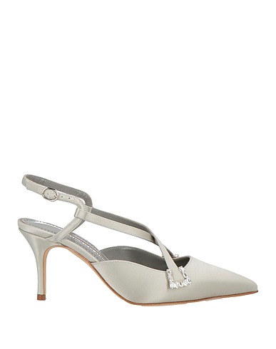 MANOLO BLAHNIK Pumps Grau Gewebefasern