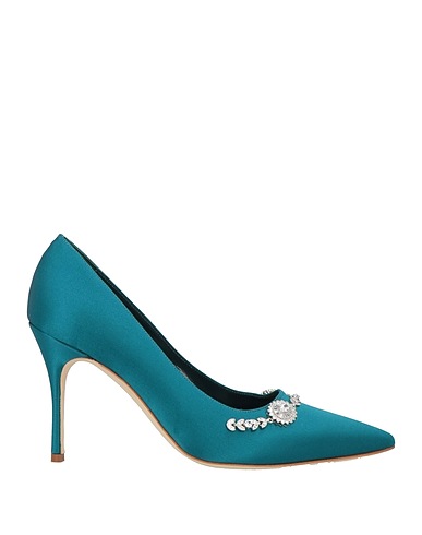 MANOLO BLAHNIK Court Emerald green Textile fibres