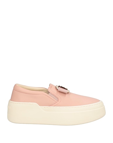 FERRAGAMO Sneakers Light pink Lambskin, Textile fibers