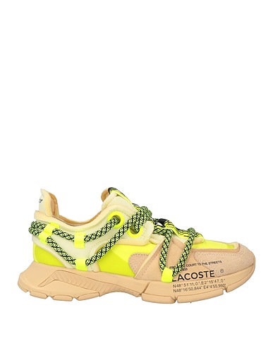 LACOSTE Sneakers Lime green Leather, Textile fibres