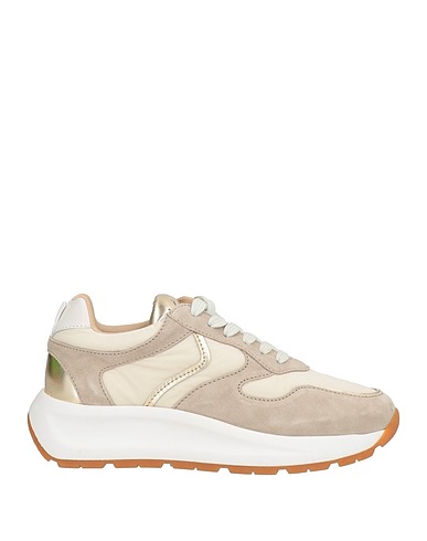VOILE BLANCHE Sneakers Beige Leather, Textile fibers