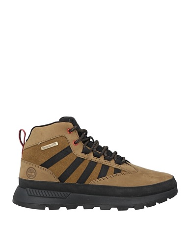 TIMBERLAND Sneakers Military green Leather, Textile fibres