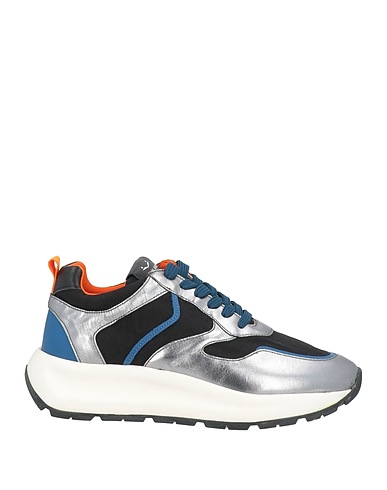 VOILE BLANCHE Sneakers Black Leather, Textile fibres