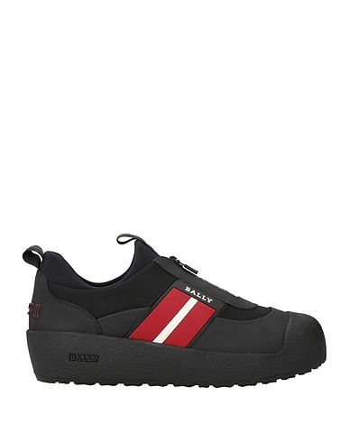BALLY Sneakers Black Calfskin, Textile fibers