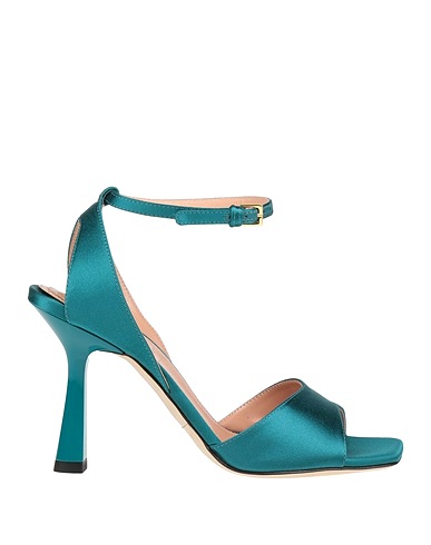 ALBERTA FERRETTI Sandals Deep teal Textile fibers