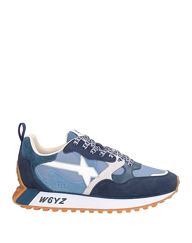 W6YZ Sneakers Navy Leather, Textile fibers