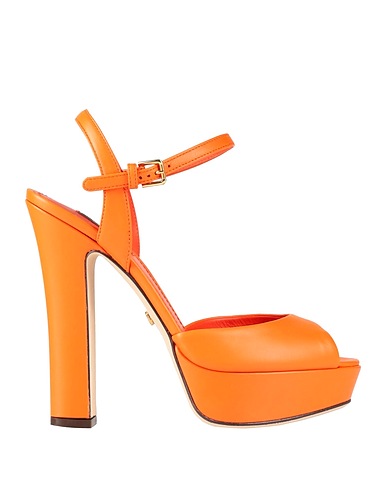 DOLCE&GABBANA Sandals Orange Leather