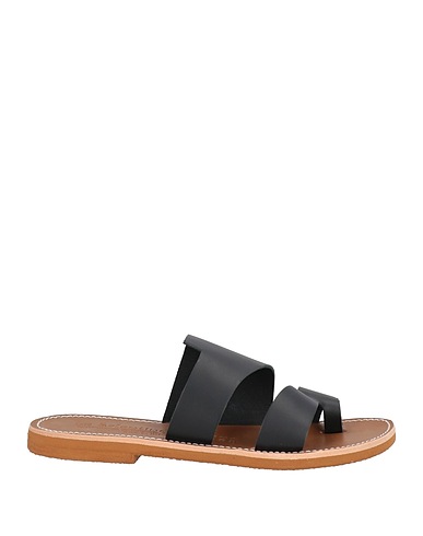 LE SALENTINE Flip flops Black Calfskin