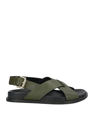 GUGLIELMO ROTTA Sandals Military green Leather