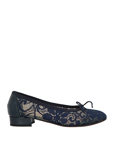 DETAIL Ballet flats Navy Textile fibers, Leather