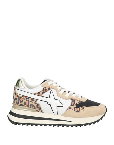 W6YZ Sneakers JUST SAY WIZZ Beige Leather, Textile fibres