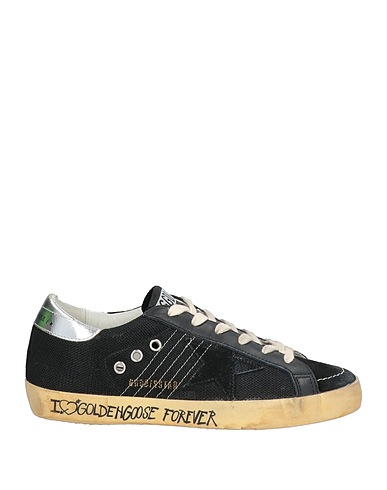 GOLDEN GOOSE Sneakers Black Leather, Textile fibres