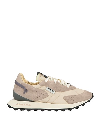 RUN OF Sneakers Hellgrau Leder, Gewebefasern