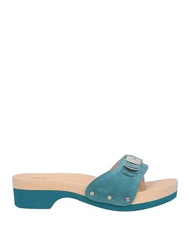 SCHOLL Mules and clogs ICONIC VERDE PETROLIO Leather