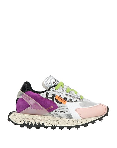 RUN OF Sneakers Light pink Leather, Textile fibres
