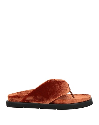 ERIKA CAVALLINI Flip flops Brown 80% Viscose, 20% Silk