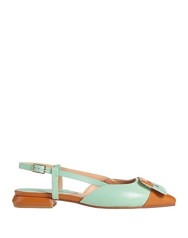 CAFèNOIR Ballerine Verde chiaro Pelle, Fibre tessili